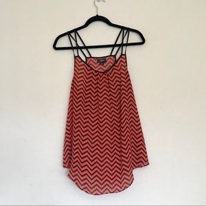 Tank top with chevron print